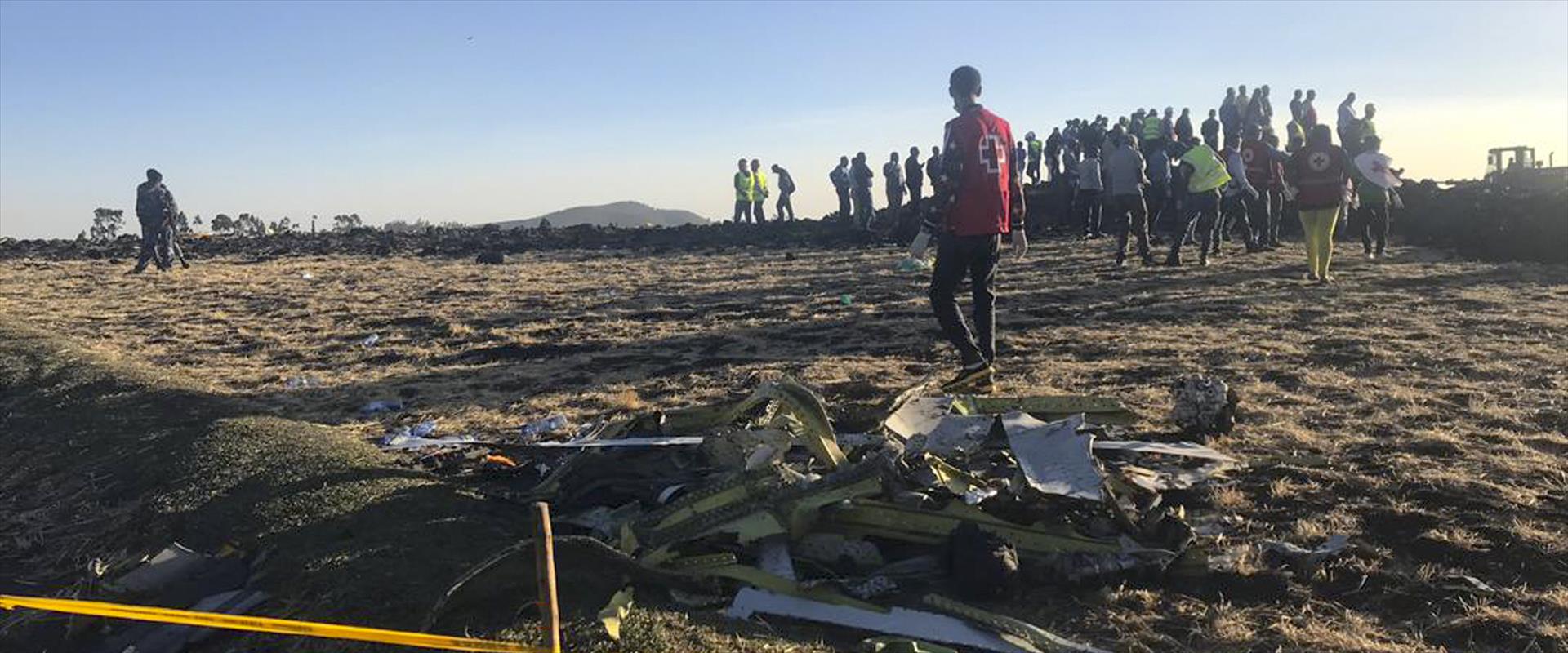 שרידים של המטוס שהתרסק באתיופיה, אתמול