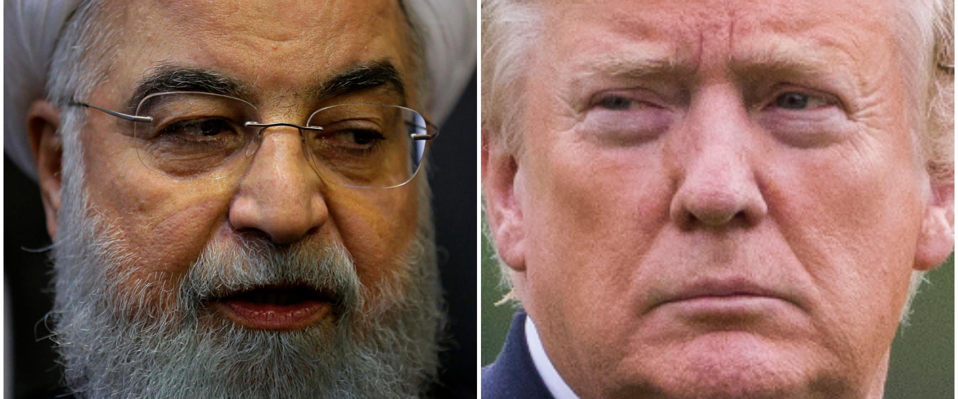 נשיא ארה"ב דונלד טראמפ ונשיא איראן חסן רוחאני