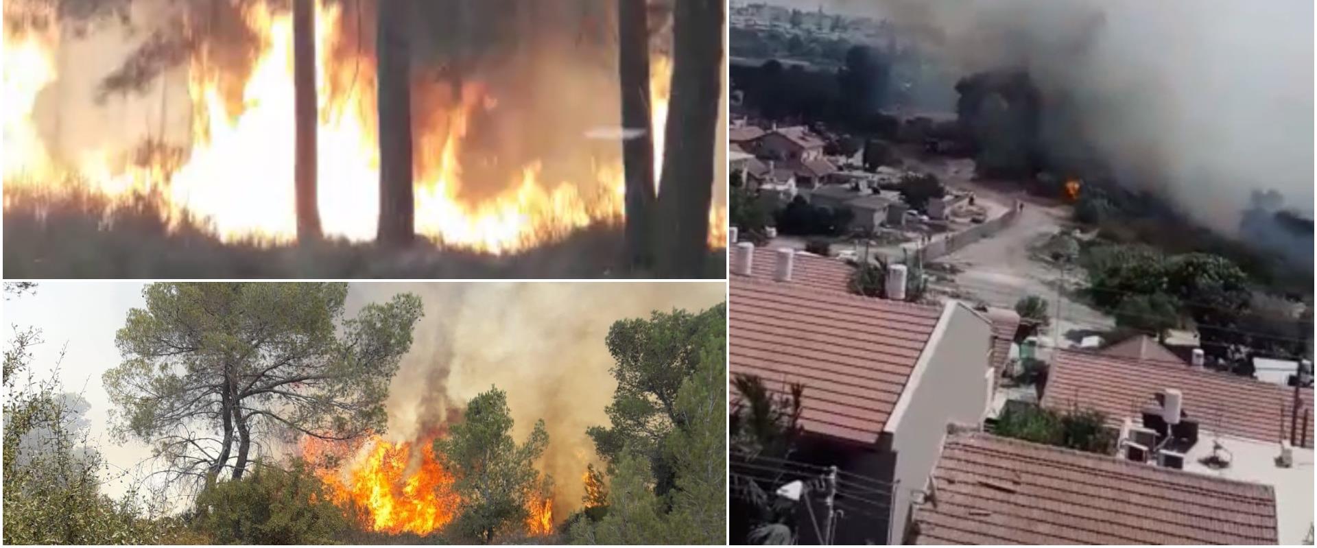 מאות דונמים עלו באש, התושבים שבו לבתיהם | כאן