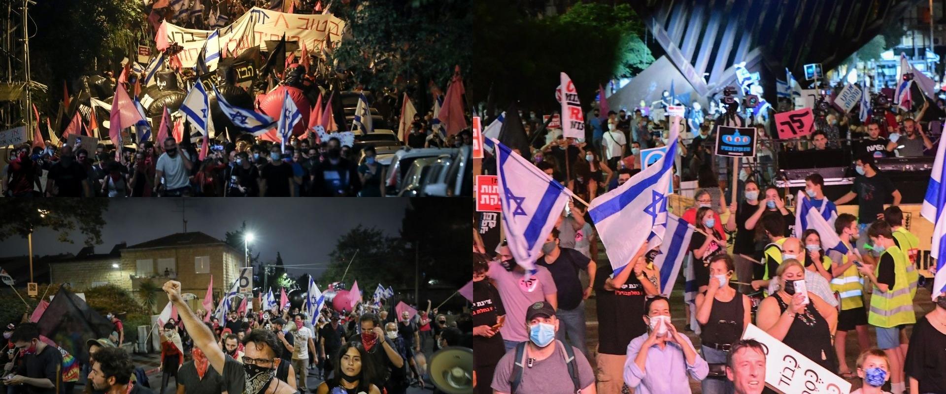 המחאות נגד נתניהו, הערב בתל אביב ובירושלים
