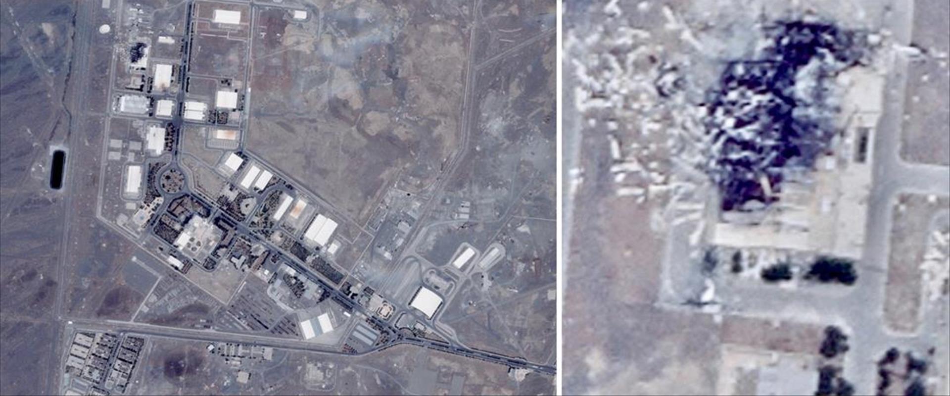 צילומי לווין של אתר הגרעין בנתנז לאחר הפיצוץ