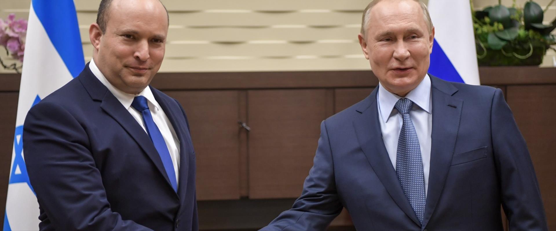 ראש הממשלה בנט ונשיא רוסיה פוטין בפגישתם