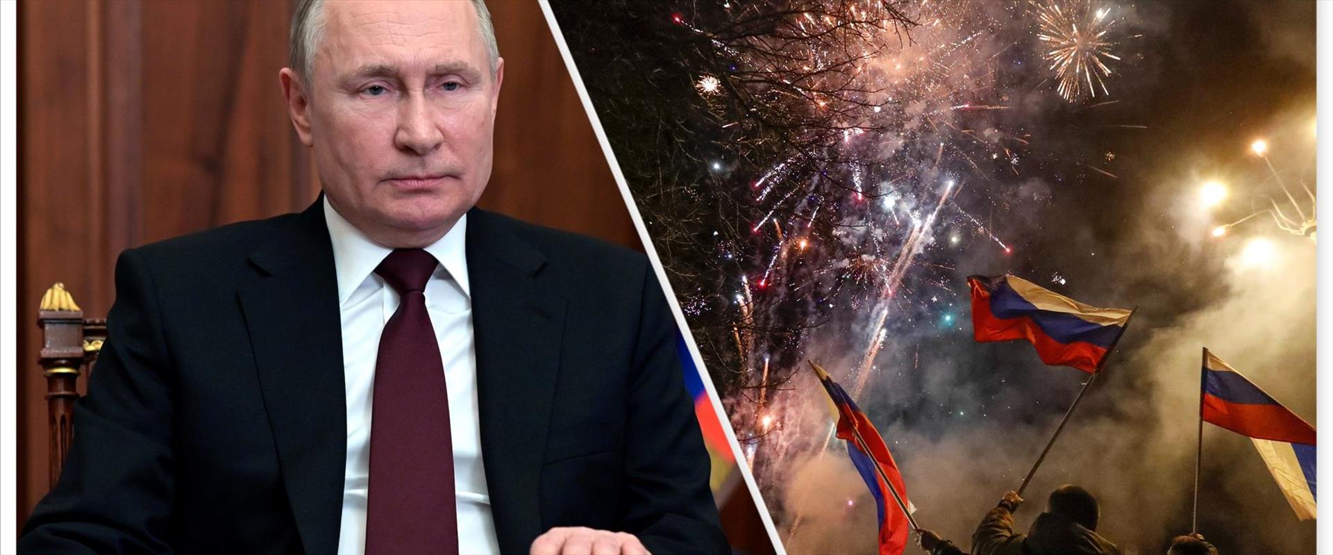 נשיא רוסיה פוטין והחגיגות במחוזות הבדלניים